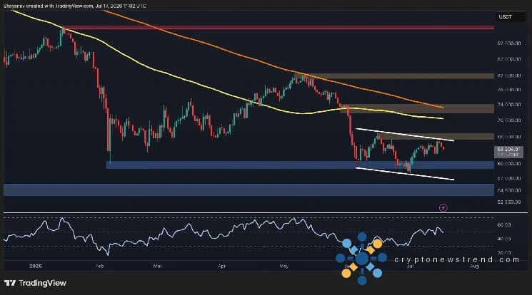 Bitcoin heads under $60K after $65.5K rejection.